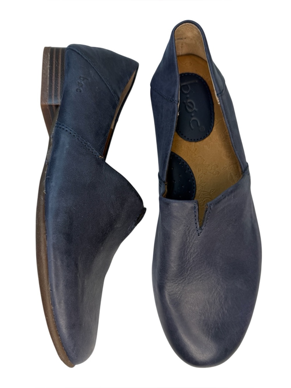 B.O.C. Suree Leather Blue Slip-on Loafer Casual Shoes Size 7M